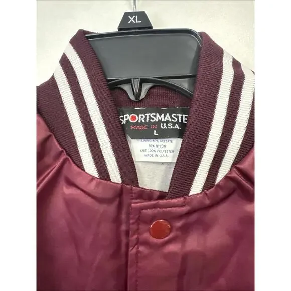Vintage Sportsmaster Satin Maroon Jacket NEW The Camaro & Trans Am Connection LG